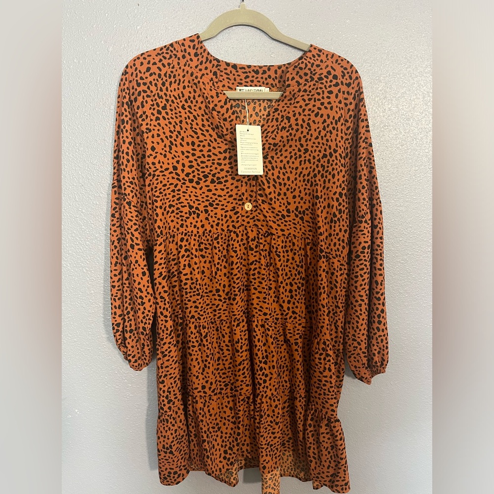 Animal print tunic dress